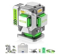Huepar Pro Laser Level, 3 * 360 Self Levelling Laser Leveler, High Accuracy Professional Green Laser Level with 8000mAh Rechargeable Li-ion Battery, Multifunctional Stand and Hard Case