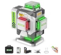 Huepar Pro Laser Level 360, Self Leveling 4 x 360 Green and Red Beam 4D Cross Line Laser Tool, High Accuracy, 8000mAh Rechargeable Li-ion Battery ZK4CRG-S