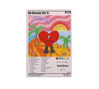 HUERWJRBJ Bad Bunny Un Verano Sin Ti Album Poster Modern Art Paintings Aesthetic Canvas Cover Wall Art Posters Suitable for Any Location 12x18inch(30x45cm) Unframe-style