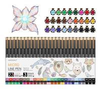 huesamhi 005 Micro Pen,23 Colors And 3 Black Waterproof Ink,FineLiner Pens for Art Illustration,Sketching, Anime, Bullet journal,and Technical Drawing.