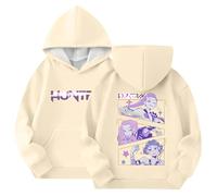 Huesdet Korean Pop Movie Trends Hoodies for Kids Girls Boys Vintage Y2k Pullover Hip Hop Streetwear Casual South Korea Pop Singer Costume Hoodie Long Sleeve Hooded Sweatshirt Beige