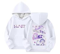 Huesdet Korean Pop Movie Trends Hoodies for Kids Girls Boys Vintage Y2k Pullover Hip Hop Streetwear Casual South Korea Pop Singer Costume Hoodie Long Sleeve Hooded Sweatshirt White