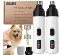 Huesom Silent Groom Pro Nail Grinder,Silent Groom Pro Dog Nails, Rechargeable Silent Grind Pro Dog Nail Trimmer Low Vibration,Pet Paws Grooming Smoothing Tool (2Sets)