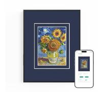 Huessen Digital Frame, E-Ink Display, Wall Art Decor for Home & Office (Blue)