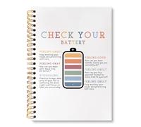 huester Boho Mental Health Notebook Journal, Check Your Battery Therapy Journal for Women, Mental Health Gifts Notebooks for Note Taking, Boho Counseling Hardcover Spiral Notebook, 5.5x8.3 Inch