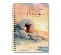 huester Easter Christian Notebook Journal, He Is Risen Bible Verse Journal for Women, Bible Notebooks for Note Taking, Religious Easter Hardcover Spiral Notebook, 5.5x8.3 Inch