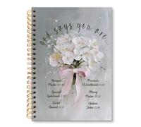 huester God Says You Are Christian Notebook Journal, Floral Bible Journal for Women, Prayer Notebooks for Note Taking, Inspirational Christian Gifts for Women Hardcover Spiral Notebook, 5.5x8.3 Inch