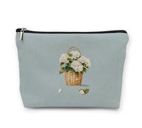 huester Hydrangea Blue Makeup Bag, Hydrangeas Floral Cosmetic Bag Travel Makeup Make Up Bags Pouch Gifts For Daughter Sisters Coworker Friends Makeup Mom Women Friendship Girls