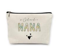 huester Nana Gifts Makeup Bag, Best Grandma Gifts for Christmas from Grandkids Grandsons Granddaughter Cosmetic Bag for Women, So God Made a Nana Toiletry Bags Travel Zipper Makeup Pouch