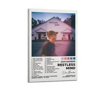 HUEYRORRYT JASURYWO I R I Sam Barber Album Restless Mind Posters Aesthetic Wall Art Decor Vintage Canvas Decorative Painting Poster for Living Room Bed Room 16x24inch(40x60cm) Frame-style