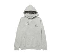 HUF Set Triple Triangle Pullover Hoodie - Comfortable Cotton Blend Sweatshirt, Heather Grey, Small