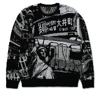 HUF Worldwide Commuter Crewneck Sweater | Black, Extra Large