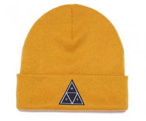 Huf Worldwide Skateboard Beanie Mütze Hat Essentials Triple Triangle Cuff Gold