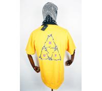 Huf Worldwide Skateboard T-Shirt Tee Broken Bones Triple Triangle Gold In M