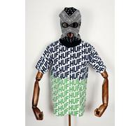 Huf Worldwide Skateboard T-Shirt Tee Wave Hot Lime White In M
