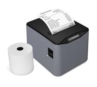 HUFACAI Thermal Receipt Printer 80 mm Direct Thermal Printing Desktop USB+LAN Connection High Speed with Automatic Cutter Large Paper Basket Support ESC/POS for