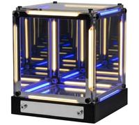 HUFENYU Infinite Space Abyss Lamp 4D Tesseract Cube Infinite Space Abyss Light Touch Dimmable Infinity Mirror Cubes Rechargeable LED Hyper Cube Night Light(Warm+Blue)