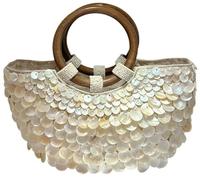 HUFENYU Summer Shell Beaded Purses Shell Beaded Purse Sequin Tote Shell Purse Pearl Beaded Bag Handmade Sequin Evening Purse