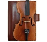 HUFENYU Vintage Violin Leather Notebook Handmade Look Refillable Journal 200 A5 Lined Pages PU Leather Diary For Musicians Writers Teachers Students(1pcs)