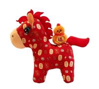 HUFFA 2026 Chinese Style Pony Plush Doll - Year of the Horse Fabric Crane Mascot Zodiac Horse Plush Toy(Color24,7.9 inches)