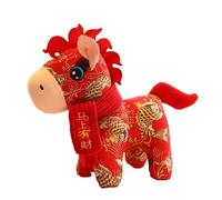 HUFFA 2026 Chinese Style Pony Plush Doll - Year of the Horse Fabric Crane Mascot Zodiac Horse Plush Toy(Fishgetrich,9.8 inches)