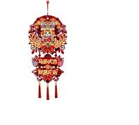 HUFFA 2026 New Year God of Wealth Pendant - Year of the Horse Prosperity Blessings Hanging Decoration for Living Room(Color3)