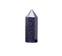 HUFFA 45mm Natural Purple White Yellow Crystal Column - Hexagonal Single Pointed Ornaments for Home Decor and Healing(Bluesandstone)