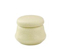 HUFFA 5ml Ceramic Mini Tea Pot - Small Sealed Storage Pot for Powder Rouge and Paste(5mlbamboojar-Beige)