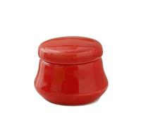 HUFFA 5ml Ceramic Mini Tea Pot - Small Sealed Storage Pot for Powder Rouge and Paste(5mlbamboojar-chinesered)