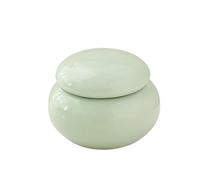 HUFFA 5ml Ceramic Mini Tea Pot - Small Sealed Storage Pot for Powder Rouge and Paste(5mlflatcan-skycyan)