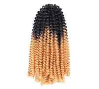 HUFFA 8" Twist Crochet Hair Synthetic Braiding Hair Extension Brown Blue Purple Pink Bomb Passion Twist Locs(B2)