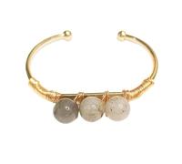 HUFFA Adjustable Flash Stone Raw DIY Winding Bracelet for Creative Jewelry Making