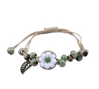 HUFFA Adorable Ceramic Cartoon Bracelet - Cute Small Jewelry(Sunflower(Green))
