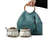 HUFFA Ceramic Large Tea Cans Double Pot Gift Box for Black and Green Tea Storage - Jin Junmei Pot(Meiqingbranchdouble)