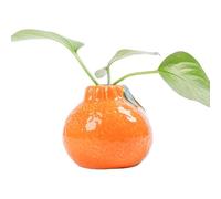 HUFFA Ceramic Orange Hydroponic Flower Vase - Modern Red Fruit Decorative Centerpiece for Living Room & Desktop