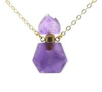 HUFFA Crystal Perfume Bottle Pendant - DIY Jewelry Making Accessories for Creative Crafts(Amethyst)