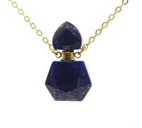 HUFFA Crystal Perfume Bottle Pendant - DIY Jewelry Making Accessories for Creative Crafts(Lapis lazuli)