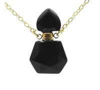 HUFFA Crystal Perfume Bottle Pendant - DIY Jewelry Making Accessories for Creative Crafts(Obsidian)