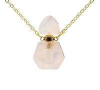 HUFFA Crystal Perfume Bottle Pendant - DIY Jewelry Making Accessories for Creative Crafts(Rose Quartz)