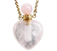 HUFFA Crystal Perfume Bottle Pendant Necklace - Polyhedron Essence Oil Bottle Jewelry for Women