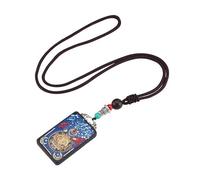 HUFFA Ethnic Ebony Buddha Thangka Pendant Necklace - Unique Weary Chain Jewelry for Spirituality and Style