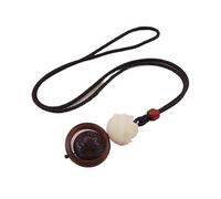 HUFFA Ethnic Style Bodhi Lotus Necklace for Men and Women - Long Retro Ebony Sweater Chain Accessories(Brown)