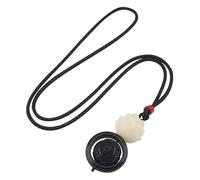 HUFFA Ethnic Style Bodhi Lotus Necklace for Men and Women - Long Retro Ebony Sweater Chain Accessories(Schwarz)