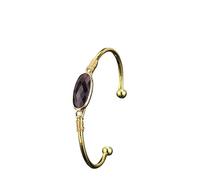 HUFFA Hand-Wound Natural Moonstone Crystal Bracelet with Gold Edges - Unique Healing Jewelry(Amethyst)