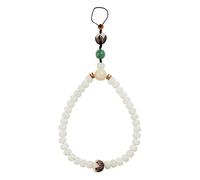 HUFFA Handmade White Jade Bodhi Mobile Phone Chain | Chinese Style Woven Anti-Lost Rope Pendant