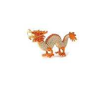 HUFFA Metal Enamel Handicrafts Diamond Desk Decor - Elegant Home Decoration Piece(GoldenDragon)