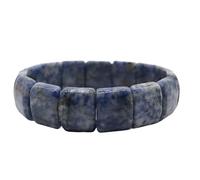 HUFFA Mixed Color Agate Crystal Bracelet - Natural Handmade Flat Tube Jewelry for Women and Men(BlueDot)