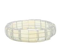 HUFFA Mixed Color Agate Crystal Bracelet - Natural Handmade Flat Tube Jewelry for Women and Men(DanBaishi)