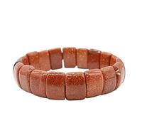 HUFFA Mixed Color Agate Crystal Bracelet - Natural Handmade Flat Tube Jewelry for Women and Men(GoldSand)