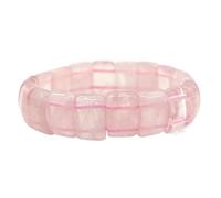 HUFFA Mixed Color Agate Crystal Bracelet - Natural Handmade Flat Tube Jewelry for Women and Men(PowderCrystal)